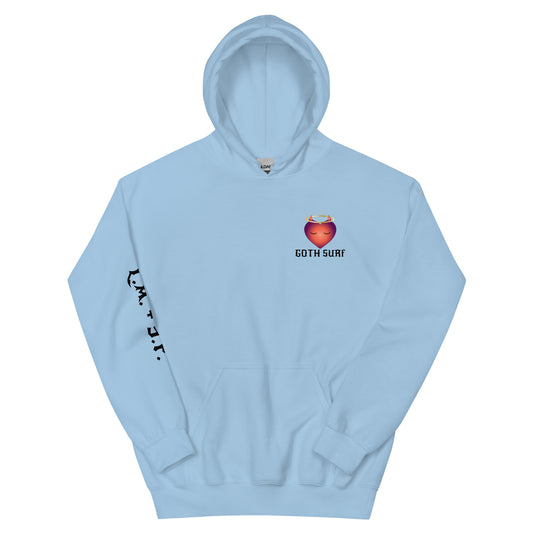 GOTH SURF - ANGEL HEART - Unisex Hoodie - LIMITED PRODUCTION RUN 001 - Blue and Pink