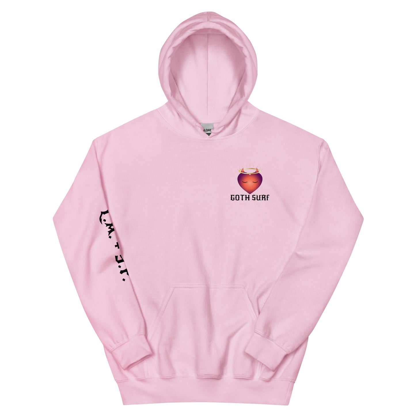 GOTH SURF - ANGEL HEART - Unisex Hoodie - LIMITED PRODUCTION RUN 001 - Blue and Pink